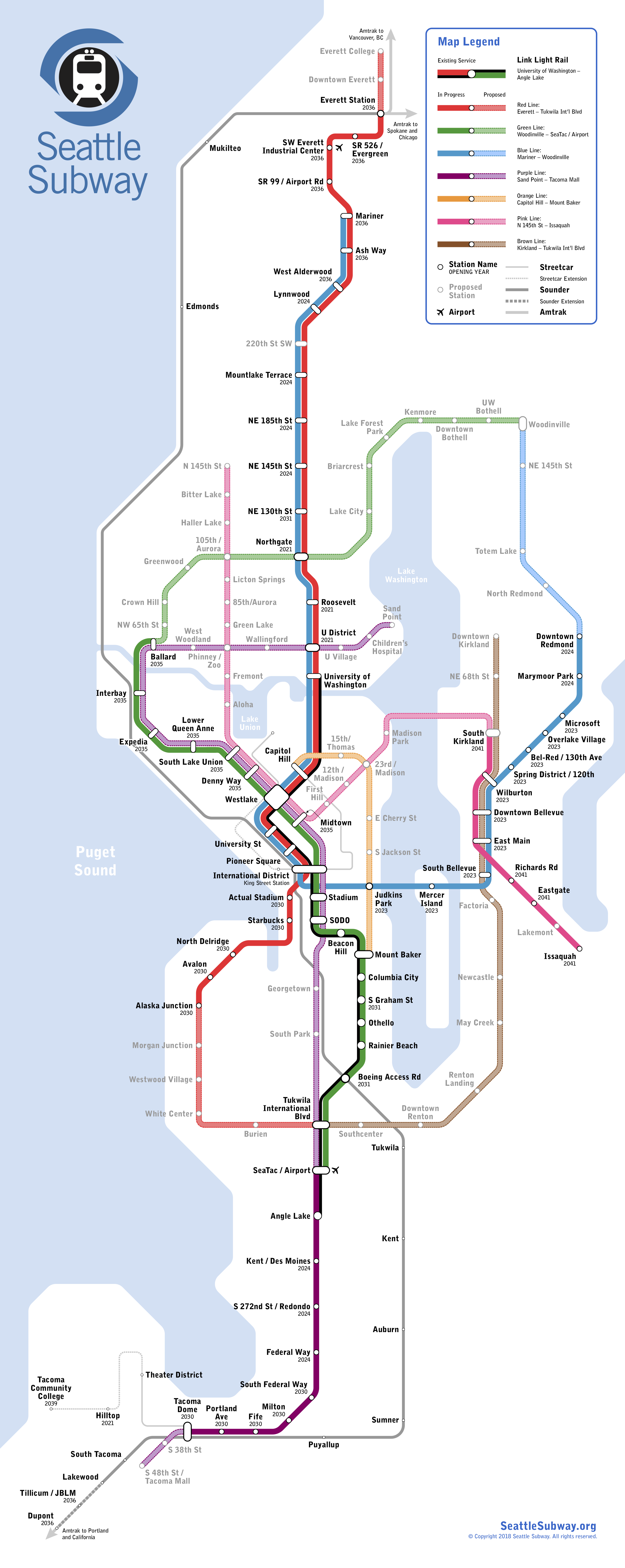 Seattle Subway 2018 Vision Map 