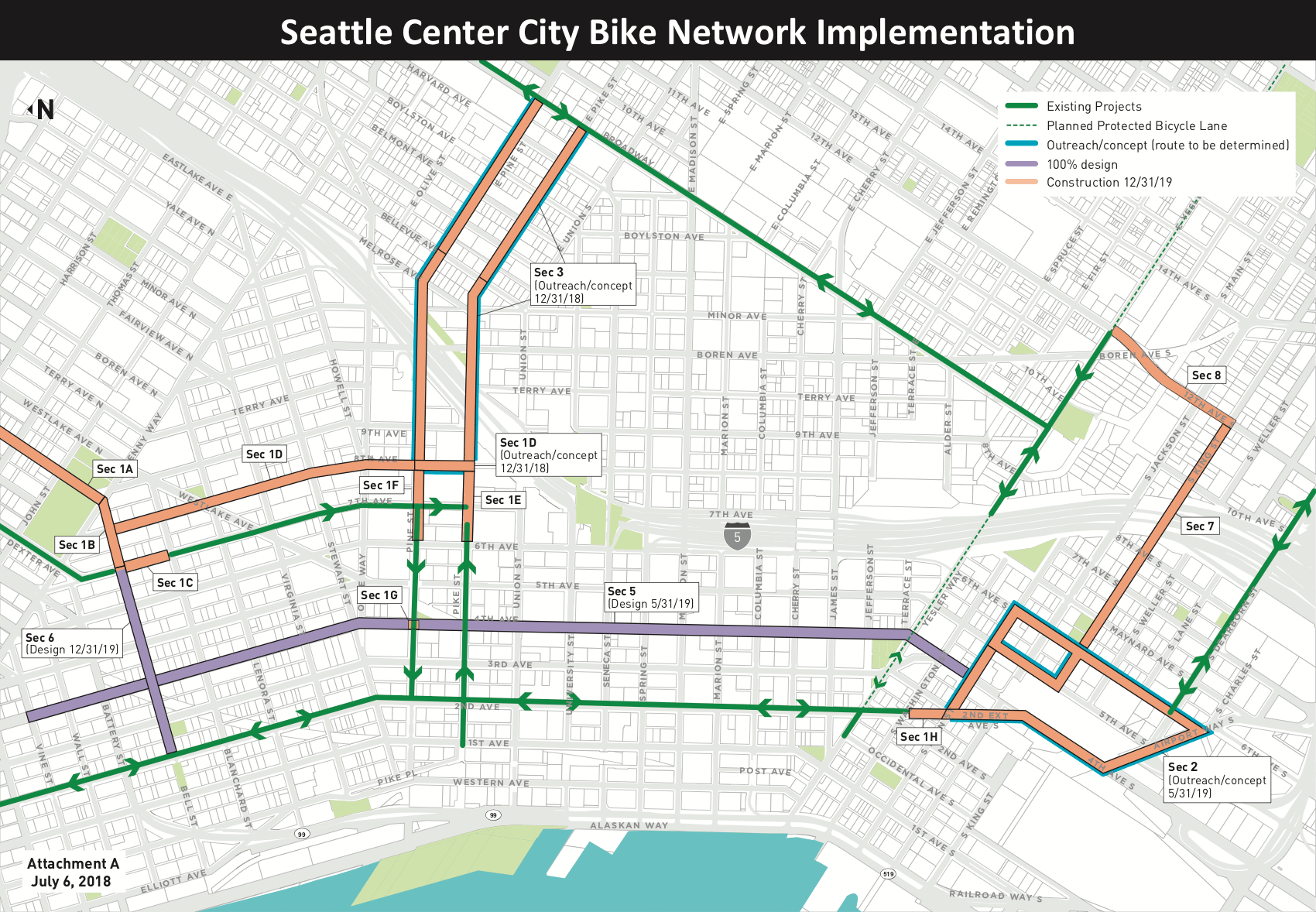 Steattle-City-Center-Bike-Network-Map | The Urbanist