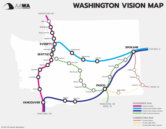 All Aboard Washington Releases New Passenger Rail Vision Map - The Urbanist