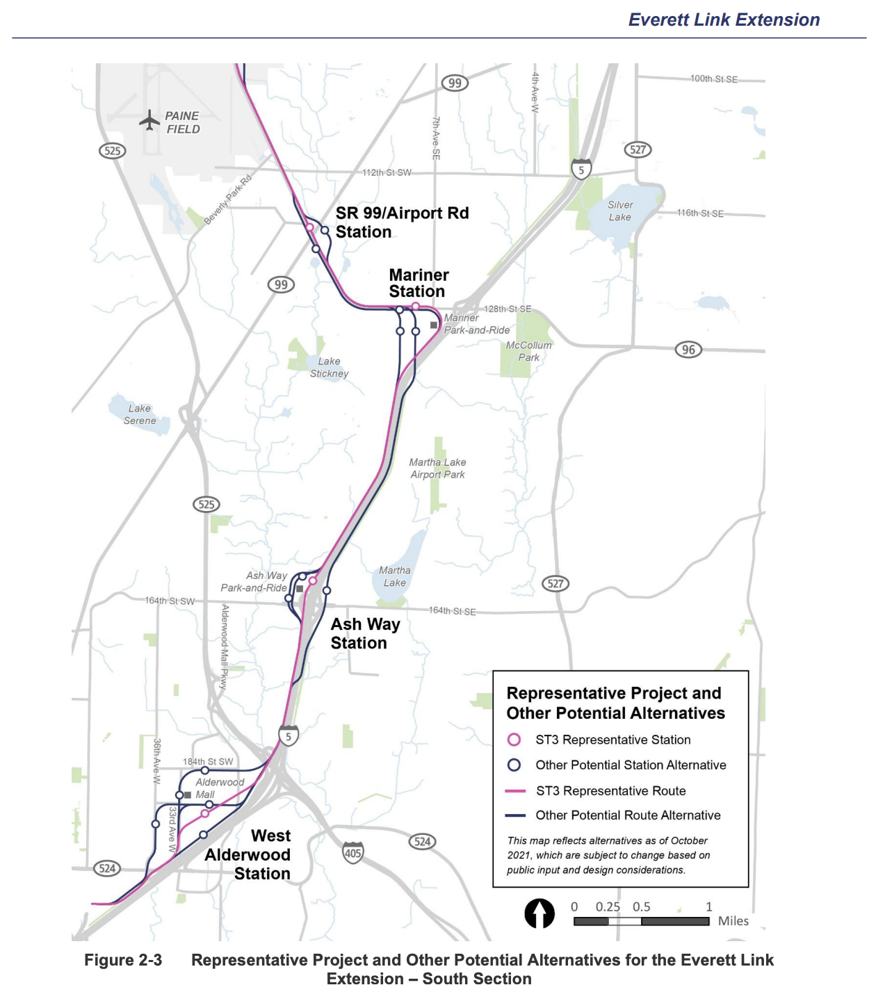 A First Peek at Proposed Everett Link Light Rail Alignments - The Urbanist