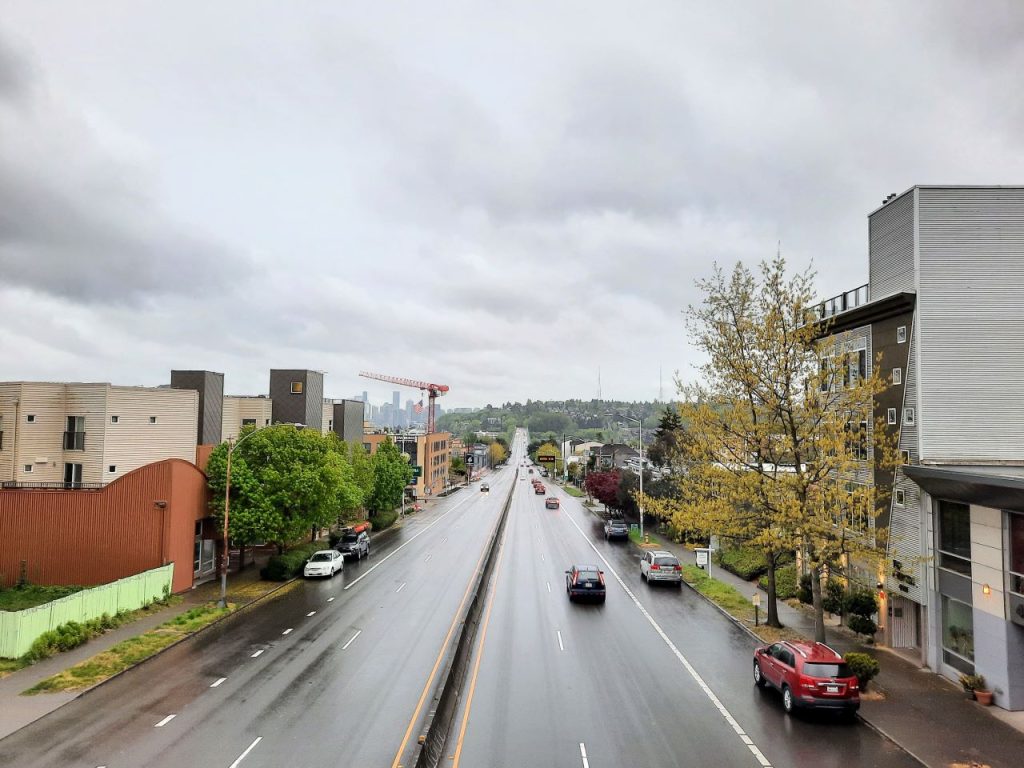 The view of Aurora looking south toward the downtown skyline.